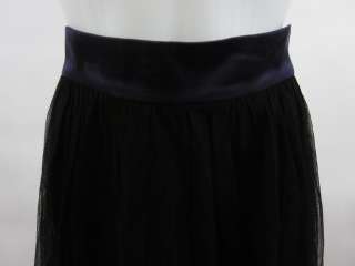 DOO RI Black Purple Silk Tulle Pleated Short Skirt Sz 4  