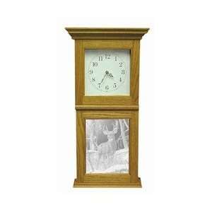    Oak Etched Wall Clock   After the Season (Deer)