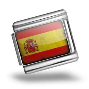  Italian Charms Original Spain Flag Bracelet Link 