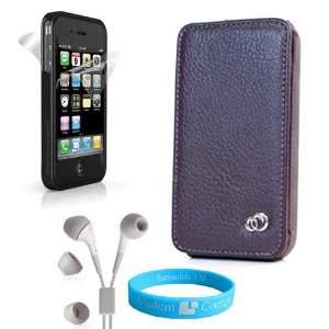  Purple Leatherette Contour Case for Iphone 4 + Screen 