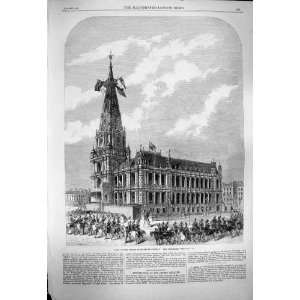   1863 PRINCE WALES HALIFAX TOWNHALL ENGLAND OLD PRINT