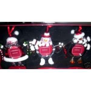   Square 3 Piece Ornaments/Frames/Santa/Snowmen/Penguin 