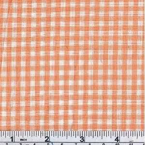  1/8 Gingham Shirting Orange/White Fabric By The Yard 