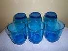 Vintage Sapphire Blue Barware Hi Ball/Rocks Glasses (6)