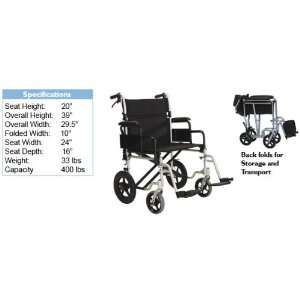  Heavy Duty Folding Transport Chair: Health & Personal Care