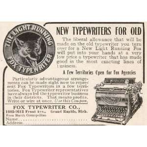   Fox Typewriter Co. Grand Rapids MI   Original Print Ad