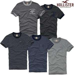   NWT MENS HOLLISTER BY ABERCROMBIE LOGO T SHIRT CREW NECK TOPS  