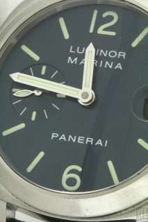 PANERAI LUMINOR MARINA 40mm SS AUTOMATIC MENS WATCH W/ BLUE DIAL 