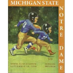   Dame Fighting Irish vs Michigan State Spartans Football Program MINT