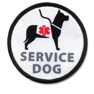   Alert SERVICE DOG Black Rim 2.5 inch Sew on Patch: Everything Else