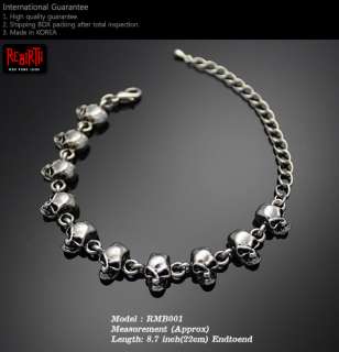 Metal Bracelet Goth Punk Rock Emo Skull Cross Type A  