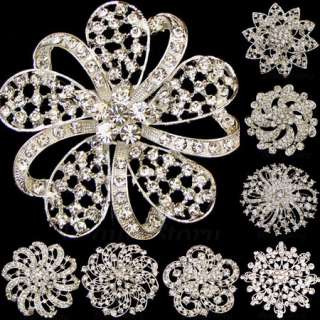   Item  rhinestone crystal bouquet flower brooch pin  
