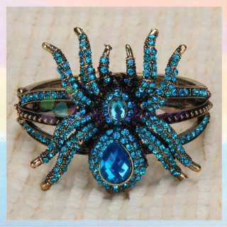   Spider Widow Animal Cuff Bangle Bracelet w/Rhinestones Xmas Gif  