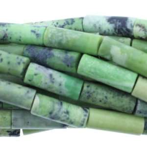 Green Grass Turquoise  Tube Plain   16mm Height, 6mm Width, No Grade 