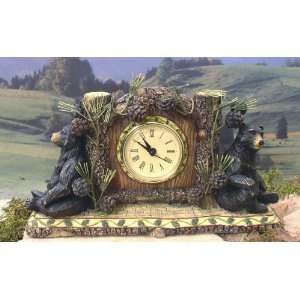 Rustic Bear With/Pine Cones Clock
