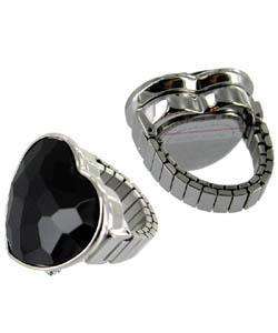 Betsey Johnson Womens Silver and Black Watch Ring  Overstock