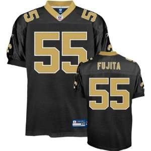 Scott Fujita Jersey: Reebok Authentic Black #55 New Orleans Saints 