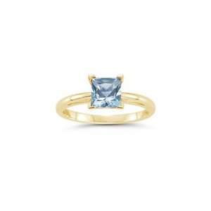  1.05 Cts Aquamarine Solitaire Ring in 18K Yellow Gold 7.0 
