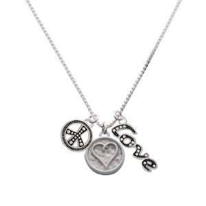   Outline   Round Seal, Peace, Love Charm Necklace [Jewelry]: Jewelry
