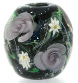   Roses Lampwork Japanese Satake Glass Focal Bead SRA Handmade  