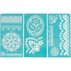 Martha Stewart Large Cathedral Lace Stencils with 11 Designs (3 Sheets 