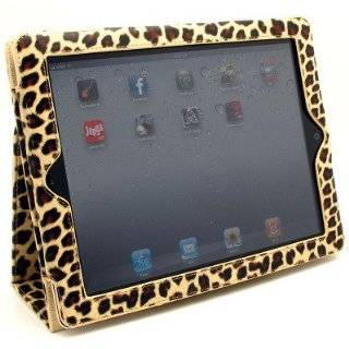 Gold Leopard Design Vinyl Portfolio Cover Case with Stand and Wake up 