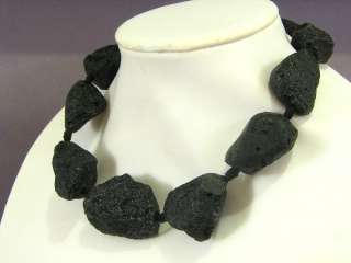 Necklace Black Lava 25 35mm Huge Natural Nuggets  