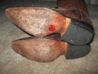 El Patron Women Cowboy Western Snake Leather Boots 7.5  