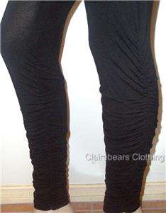 LADIES ROUCHED GATHERED LEGGINGS STRETCH Asstd colours  