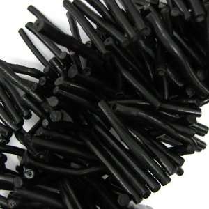    40mm black sponge coral stick beads 15 strand