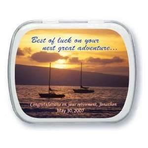 Sail Boats Personalized Retirement Candy Tin Favors  
