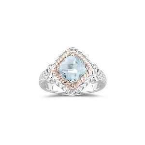  0.89 Cts Sky Blue Topaz Solitaire Ring in Silver and Pink 