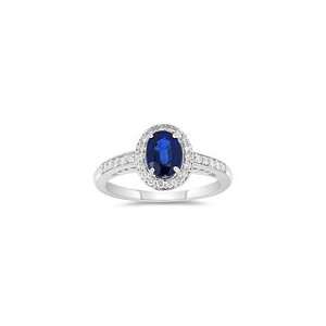  0.35 Cts Diamond & 0.70 Cts Natural Blue Sapphire Ring in 