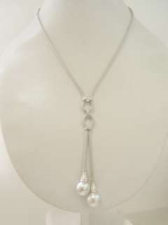 Alluring South Sea Pearls & 14KW Gold Diamond Necklace  