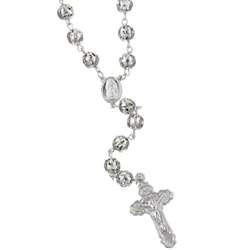 Sterling Silver 32 inch Rosary Necklace  Overstock