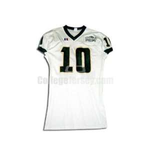 White No. 10 Game Used Colorado State Russell Football Jersey (SIZE L 