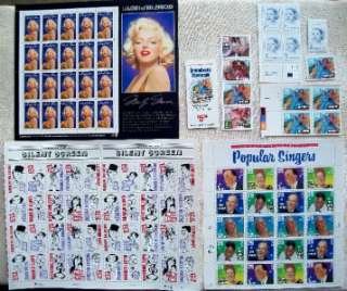 USPS 29c Commemorative Stamps LOT MIX Marilyn Monroe Broadway Popular 