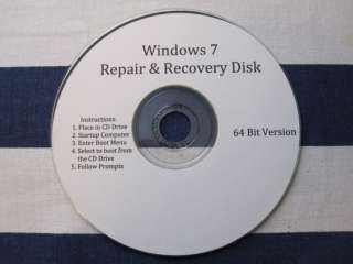 Windows 7, 64 Bit, Recovery & Repair CD  