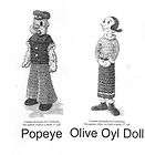 Vintage Popeye And Olive Oyl Doll Crochet Pattern