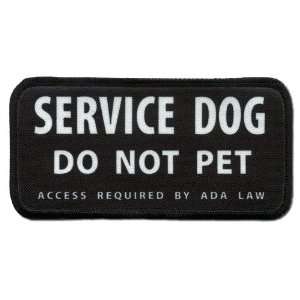  SERVICE DOG DO NOT PET ADA Medical 2.5 x 5 inch Black Rim 