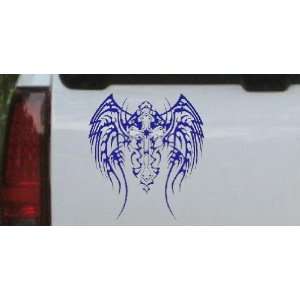Blue 22in X 24.5in    Tribal Wings and Cross Christian Car Window Wall 
