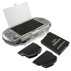  PSP 3000 Clear Crystal Hard Case + Battery + Back Door Cover  