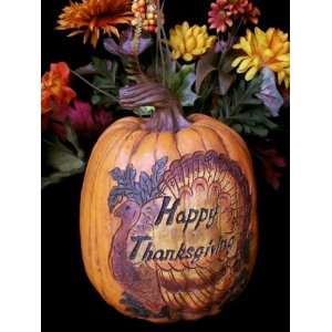  Carved Harvest Pumpkin Happy Thanksgiving