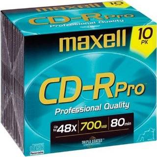 Maxell CD R 700 SLIM CASE 80 Min/700 MB CD Rs, 5 pack 