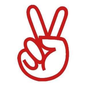  Peace Sign RED vinyl window decal sticker: Office Products