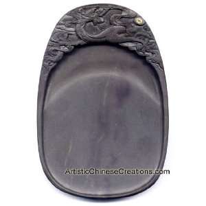   Stones: Carved Chinese Duan Ink Stone in Wooden Case   Dragon: 