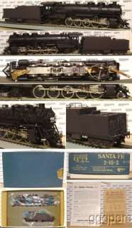 HO train PFM UNITED Brass Steam 2 10 2 Engine SANTA FE, ATSF, SF *nice 