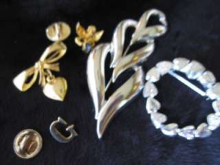 LARGE LOT OF VINTAGE ESTATE JEWELRY RHINESTONE BROOCHES NECKLACES 