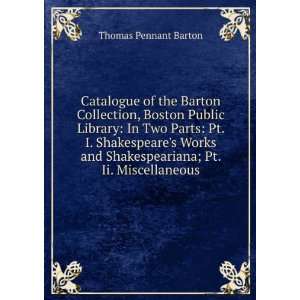  Catalogue of the Barton Collection, Boston Public Library 