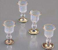   Wine Glass Set 1.463/8 Reutter empty gold rim goblets 112  